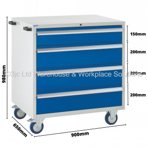 Euroslide Storage Cabinet Mobile 4 Drawers